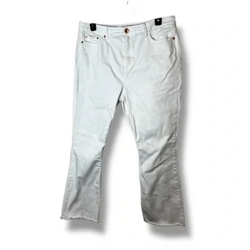 Vineyard Vines‎ High Rise Kick Flare White Distressed Jeans Size 33